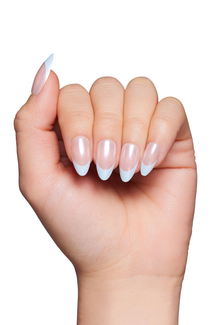 Glamnetic - Blueberry Icing Press-On Nails | Baby Blue French Tip