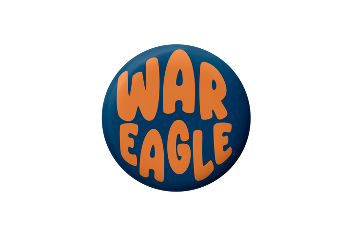 Auburn War Eagle Bubble Letter Button