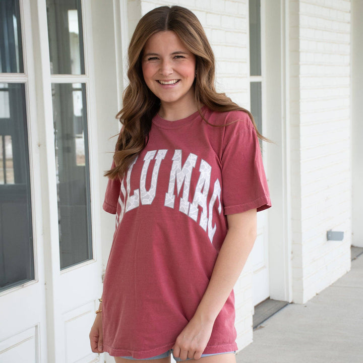 LULU MAC - LM-CM-1000 Camo Adult Crimson Comfort Colors Tee