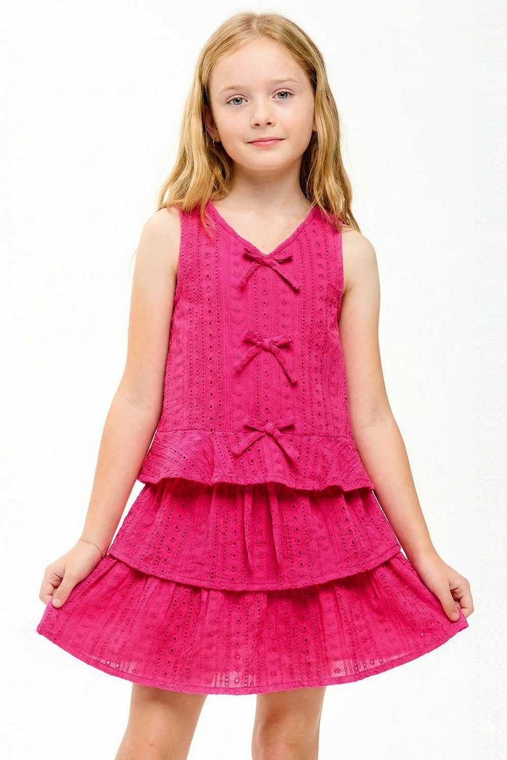 Embroidered Eyelet Tiered Ruffle Skort