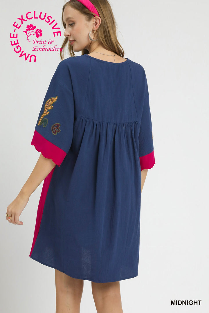 UMGEE EXCLUSIVE  Embroidered Boho Tunic Dress