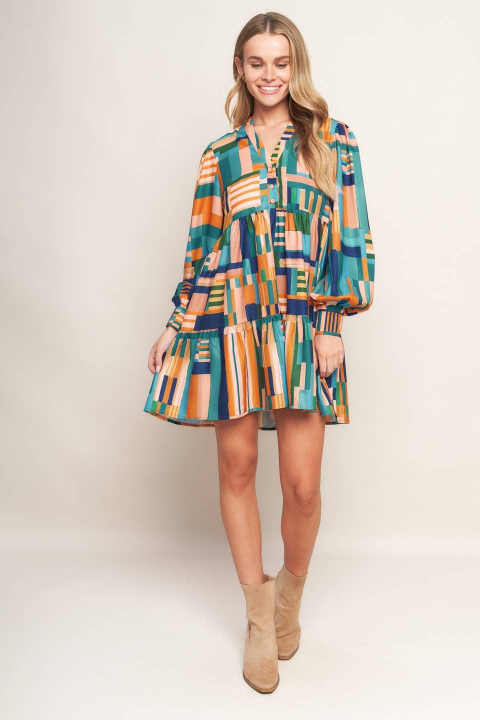 FLYING TOMATO - A printed woven mini dress - ID21548