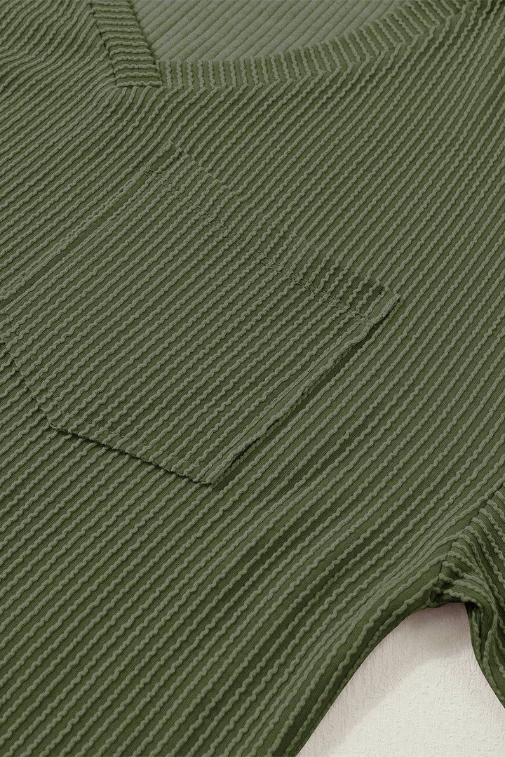Corded V Neck