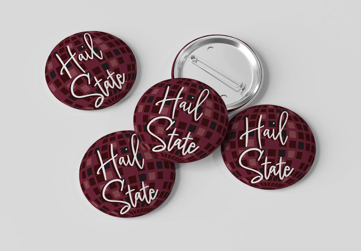 Mississippi State Hail State Disco Button