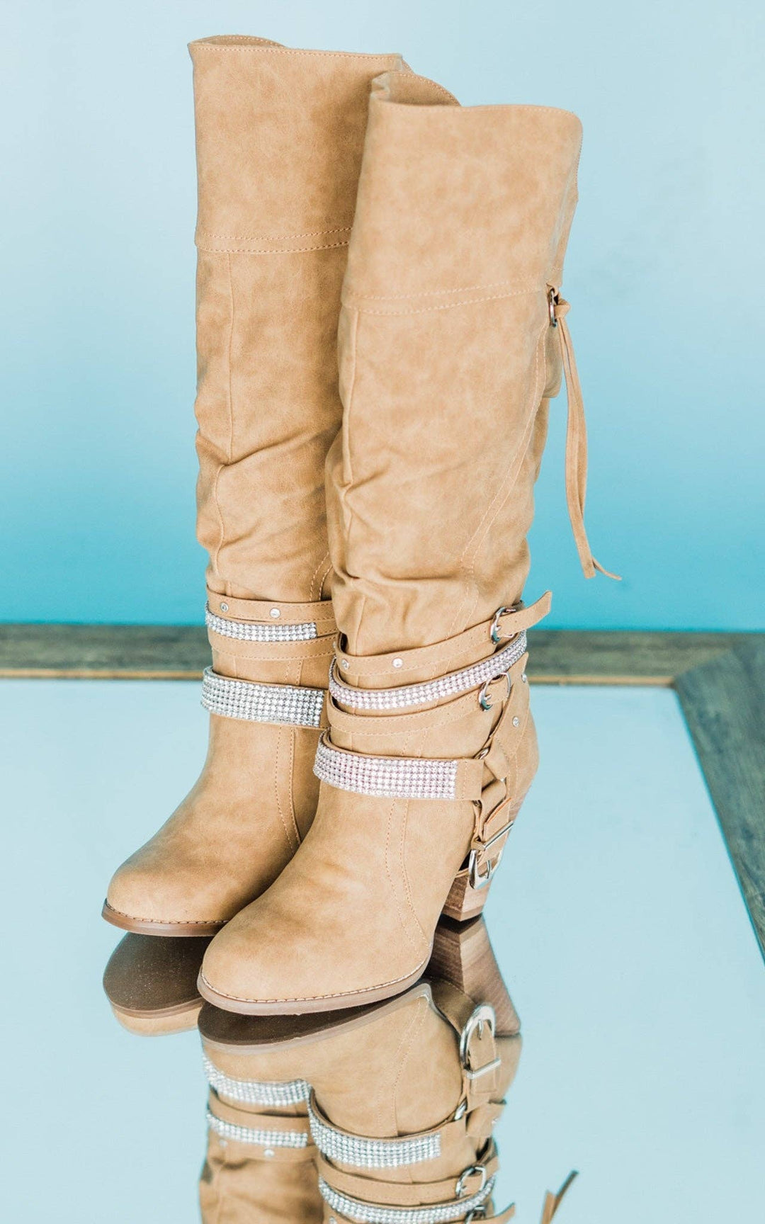 Naughty Monkey - Stacey Boots in Nude