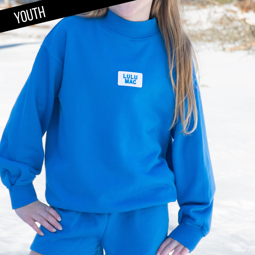 Girlie Girl Originals - KD-TP-1001 KID LONGSLEEVE TERRY CLOTH TOP-BRIGHT BLUE
