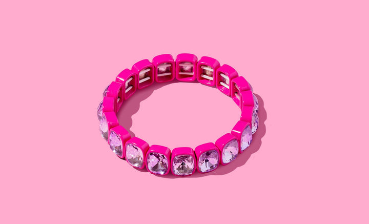 Taylor Elliott Designs - Enamel Stretch Bracelet - Square Gems - Layla -