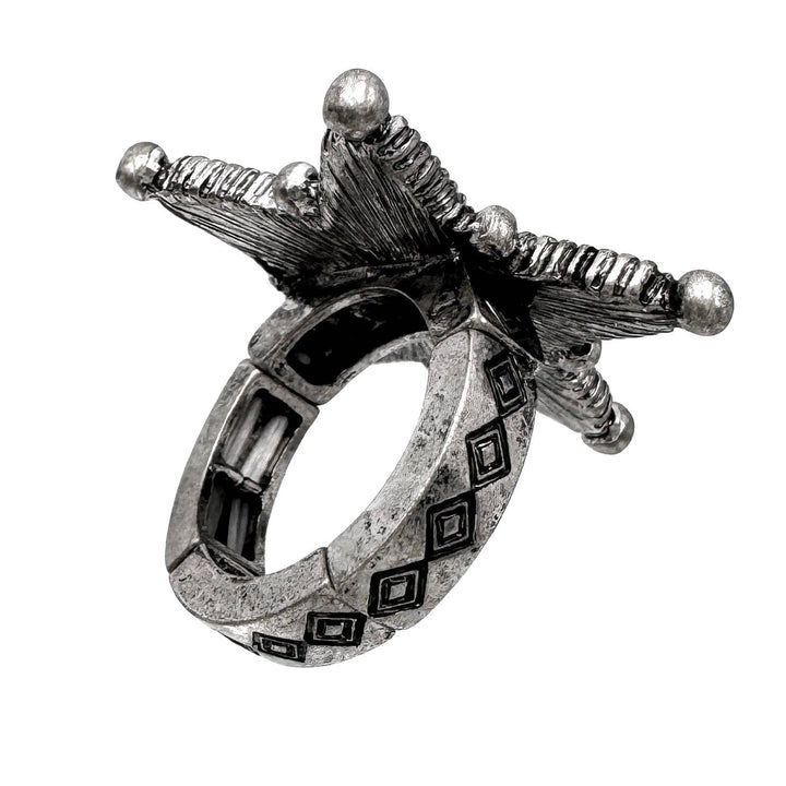 Lunar Deer - Large Star Turquoise Stone Western Stretch Ring