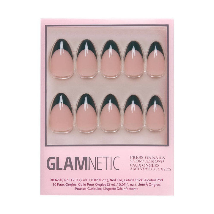 Glamnetic - Château Press-On Nails | Green French Tip | Short Almond