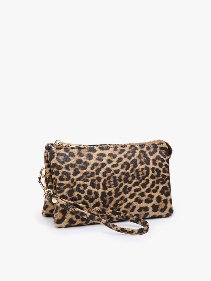 Jen &amp; Co. - Riley Leopard 3 Compartment Crossbody/Wristlet