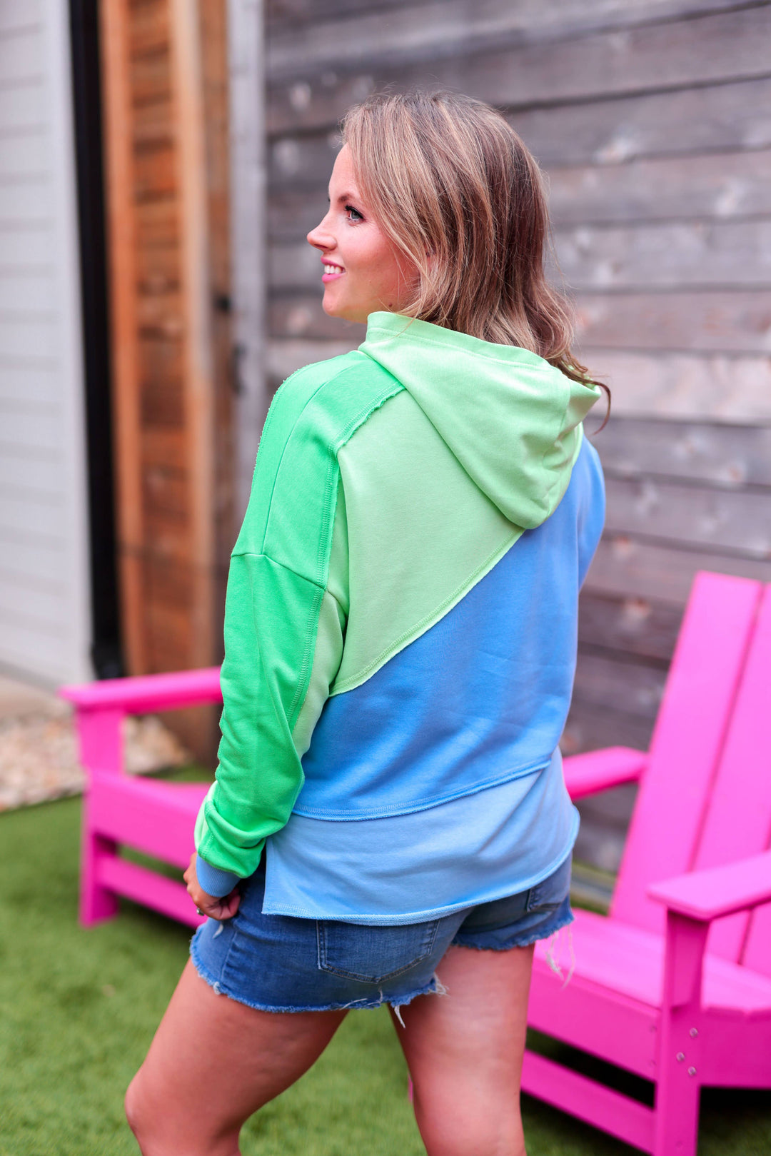 Jadelynn Brooke - Hoodie – Miles Ahead Hoodie - Morning Walk – Blues &amp; Limes