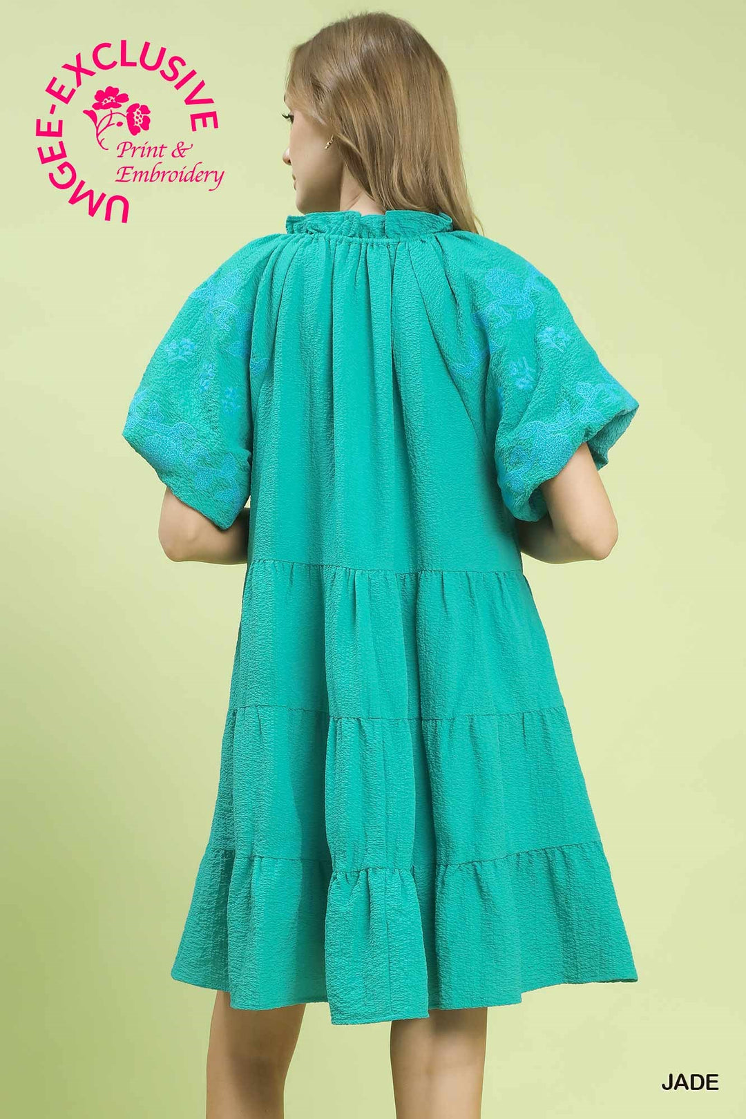 UMGEE EXCLUSIVE Embroidered Tiered Dress