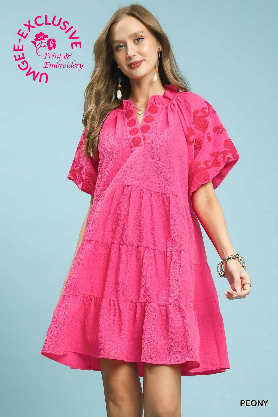 UMGEE EXCLUSIVE Embroidered Tiered Dress