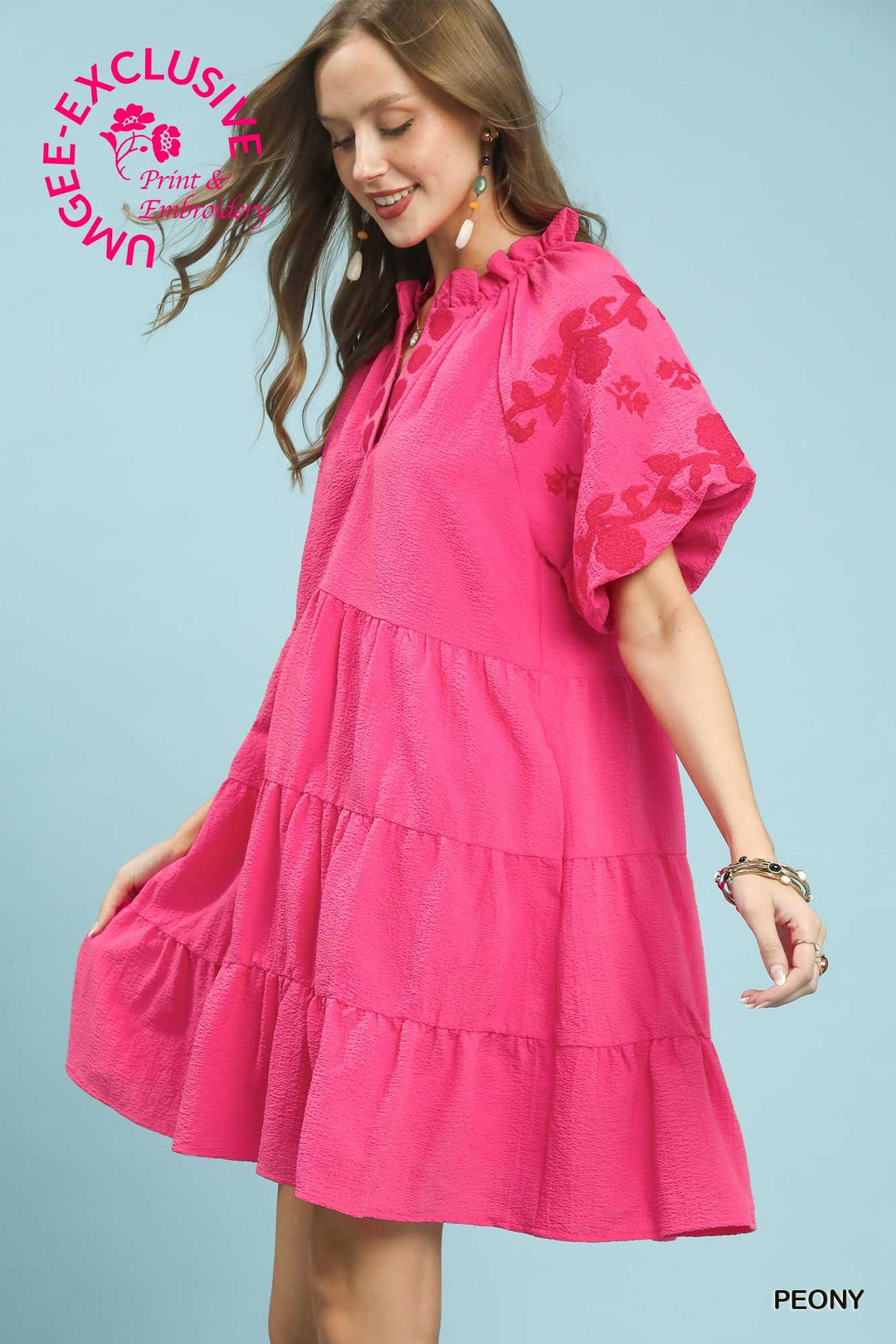 UMGEE EXCLUSIVE Embroidered Tiered Dress