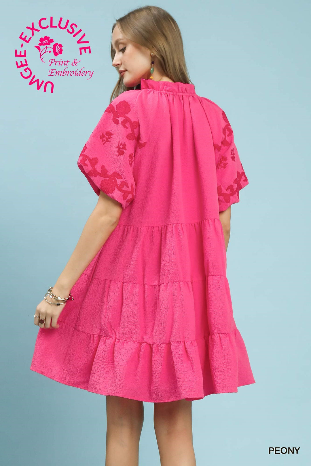 UMGEE EXCLUSIVE Embroidered Tiered Dress