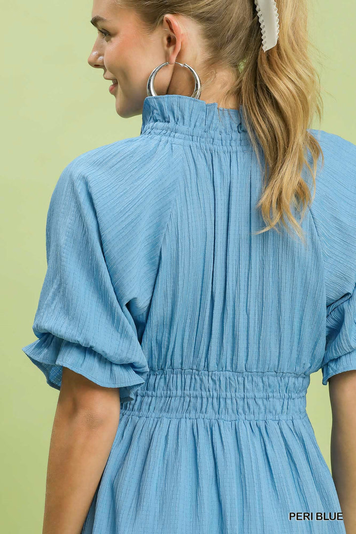 UMGEE Ruffle V-Neck Midi Dress