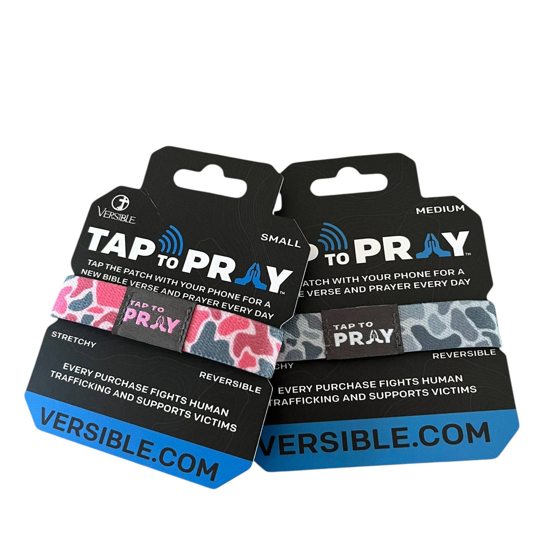 Versible - Tap To Pray® Wristband – River Rock Camo - Pink &amp; Ash