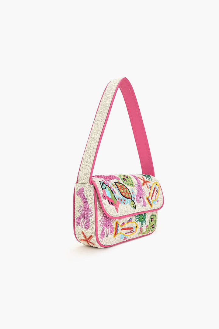 America &amp; Beyond - Underwater Tales Beaded Shoulder Bag