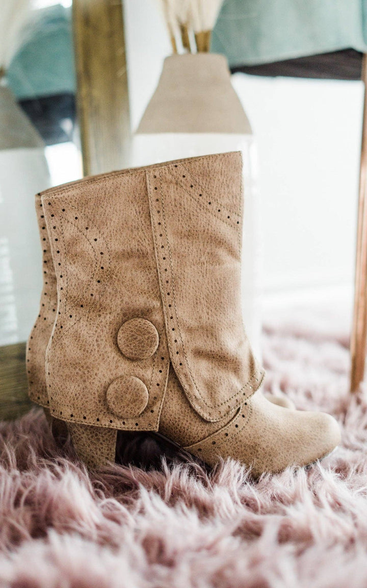 Naughty Monkey - Cowgirl Star Booties in Taupe