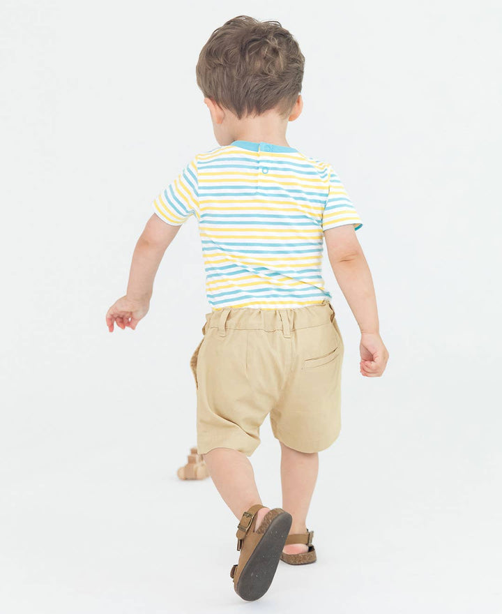 RuffleButts - Boys Khaki Stretch Chino Shorts