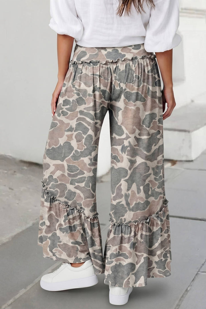 Aapparella - Camo Print Wide Leg Casual Pants | S-XL