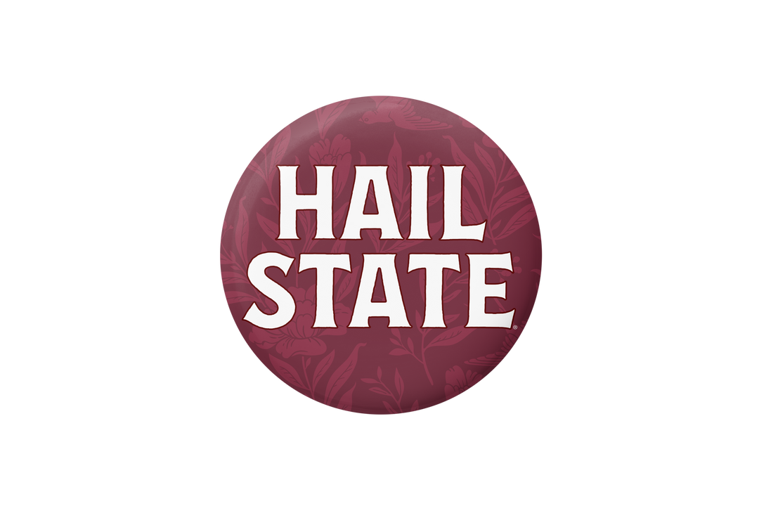 Mississippi State Hail State Floral Button