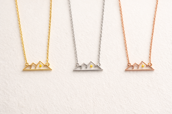 Mountain Necklace with real Mustard Seed