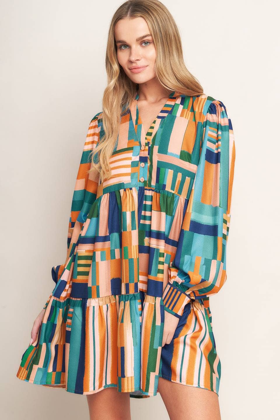 FLYING TOMATO - A printed woven mini dress - ID21548