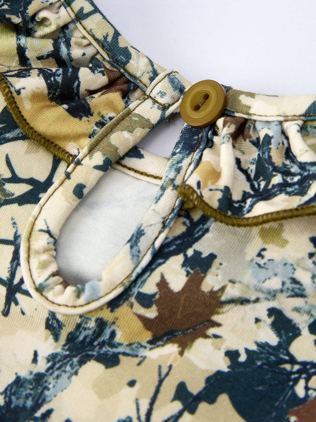 Rylee Faith Designs - Camo Duck Smocked Bow Ruffle Sleeves Girls Dress