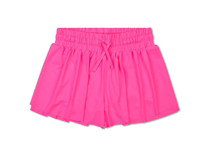 Bright Pink Butterfly Shorts (Youth Small (6-8))