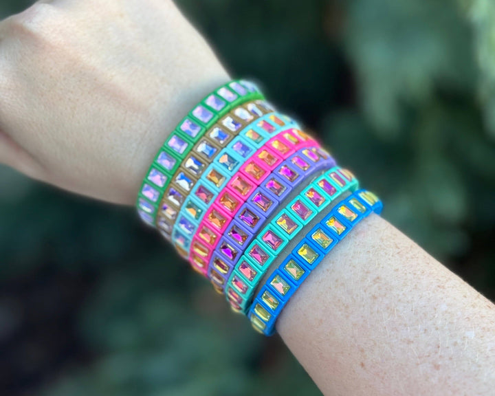 Taylor Elliott Designs - Enamel Stretch Bracelet - Small Gems - Penelope -