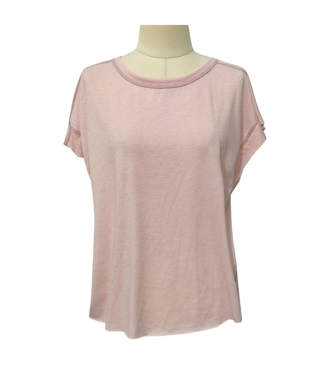 Wrapped Cutout Back Slouchy Tee Workout Shirt In Solid