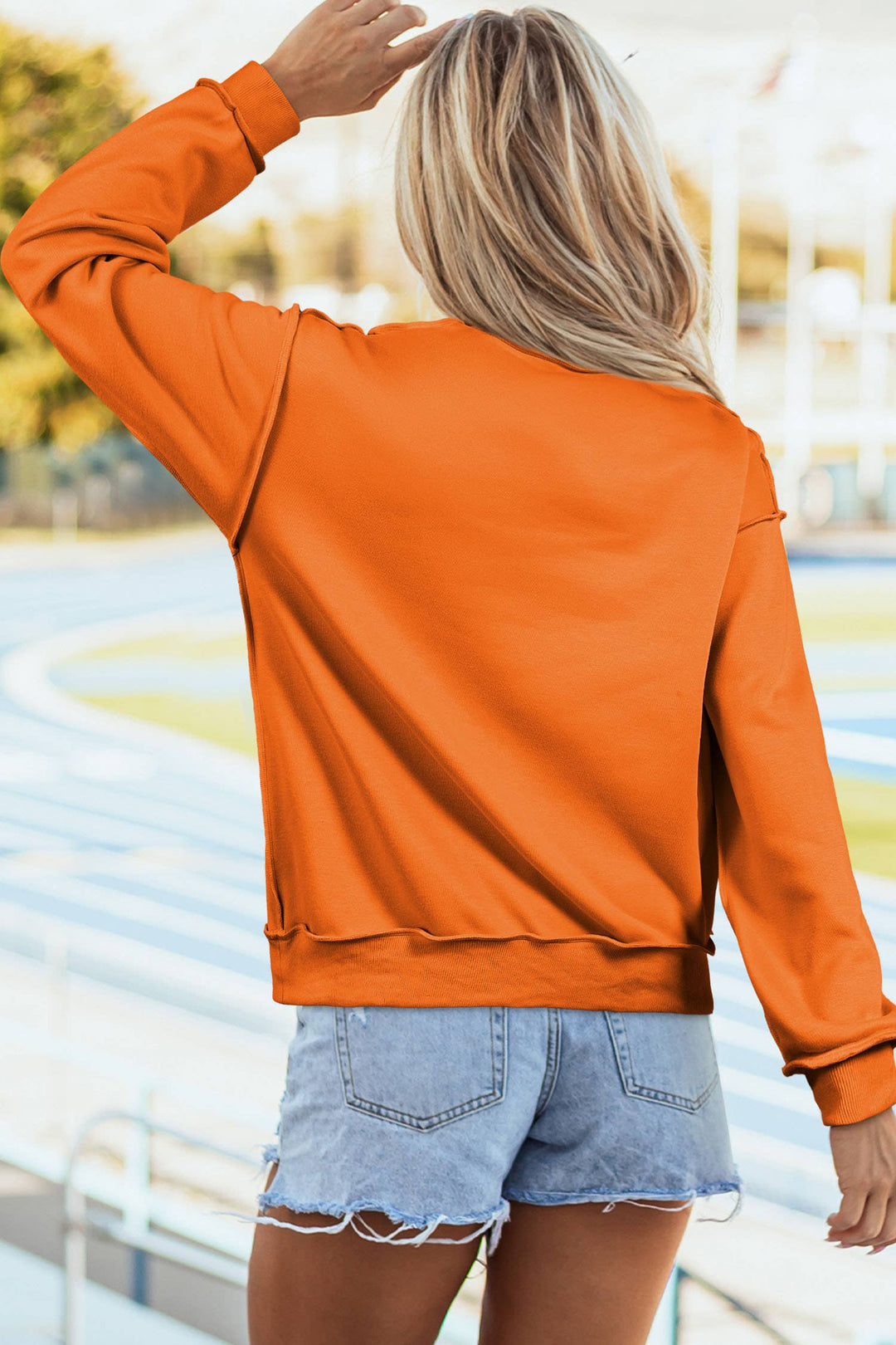 Little Daisy Closet - Pumpkin/Fall Reversible Pullover Mock Neck Sweatshirt