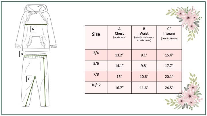 Kids Rust Pocket Ruffle Hoodie Shirt &amp; Leggings Fall Set