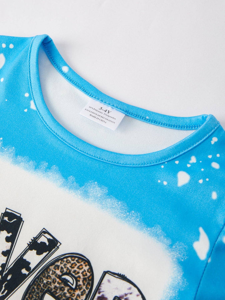 Baby Girl  Bleached Short Sleeve T-shirt Top