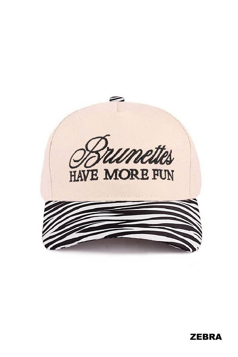 Brunettes Have More Fun Two-tone Canvas Cotton Cap