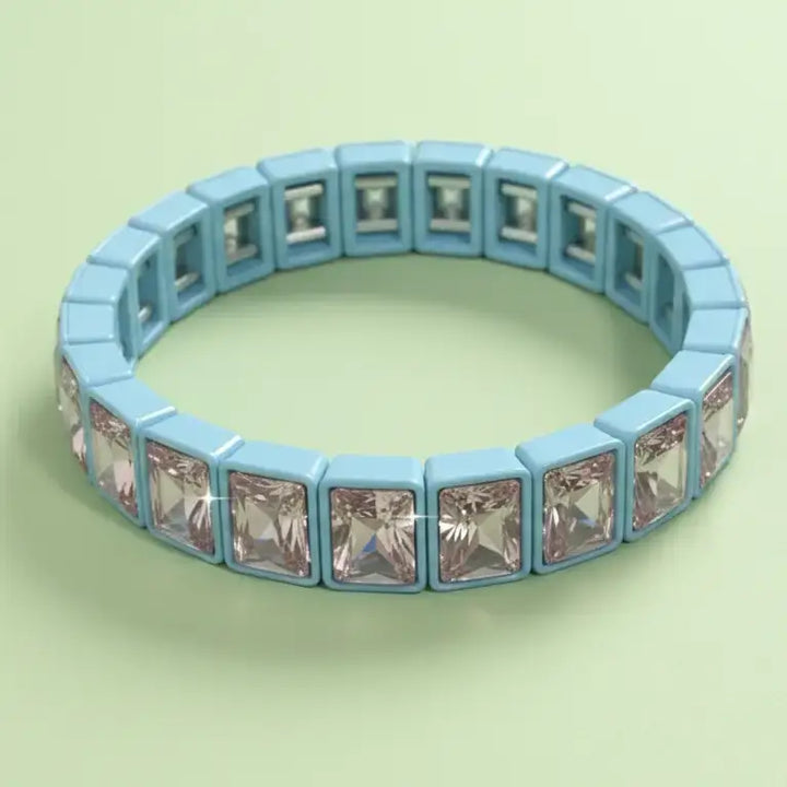 Taylor Elliott Designs - Enamel Stretch Bracelet - Rectangle Gems - Estelle -