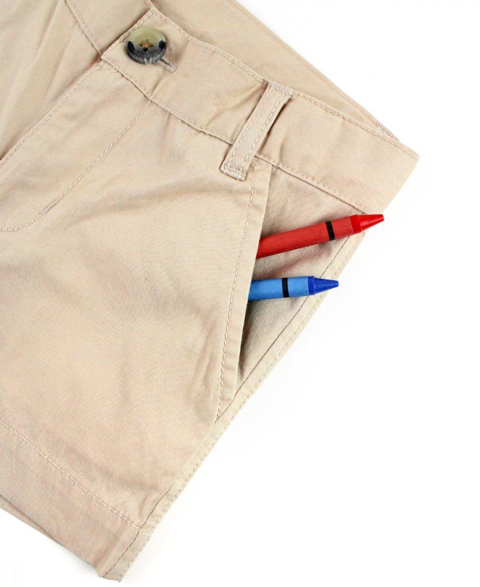 RuffleButts - Boys Khaki Stretch Chino Shorts