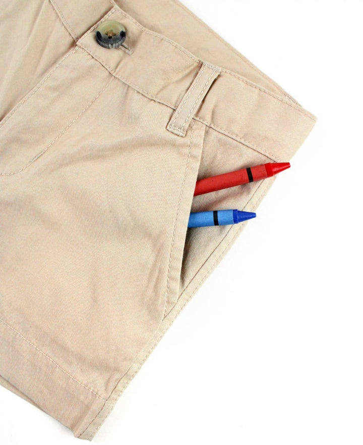 RuffleButts - Boys Khaki Stretch Chino Shorts