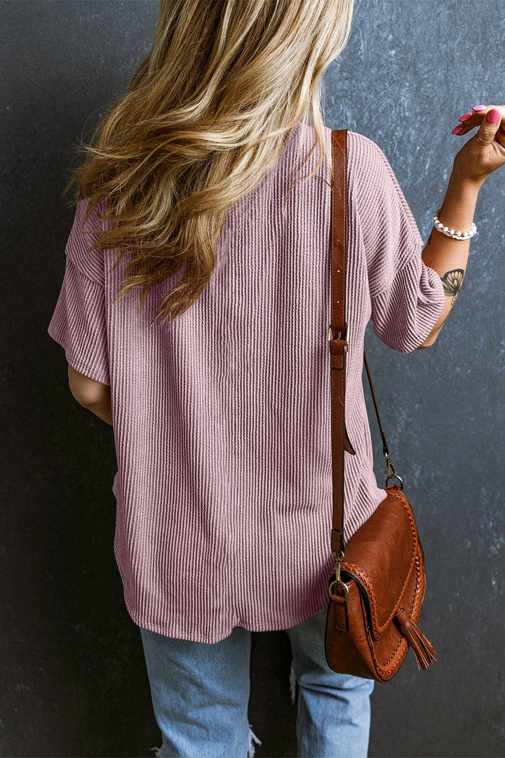 Corded V Neck