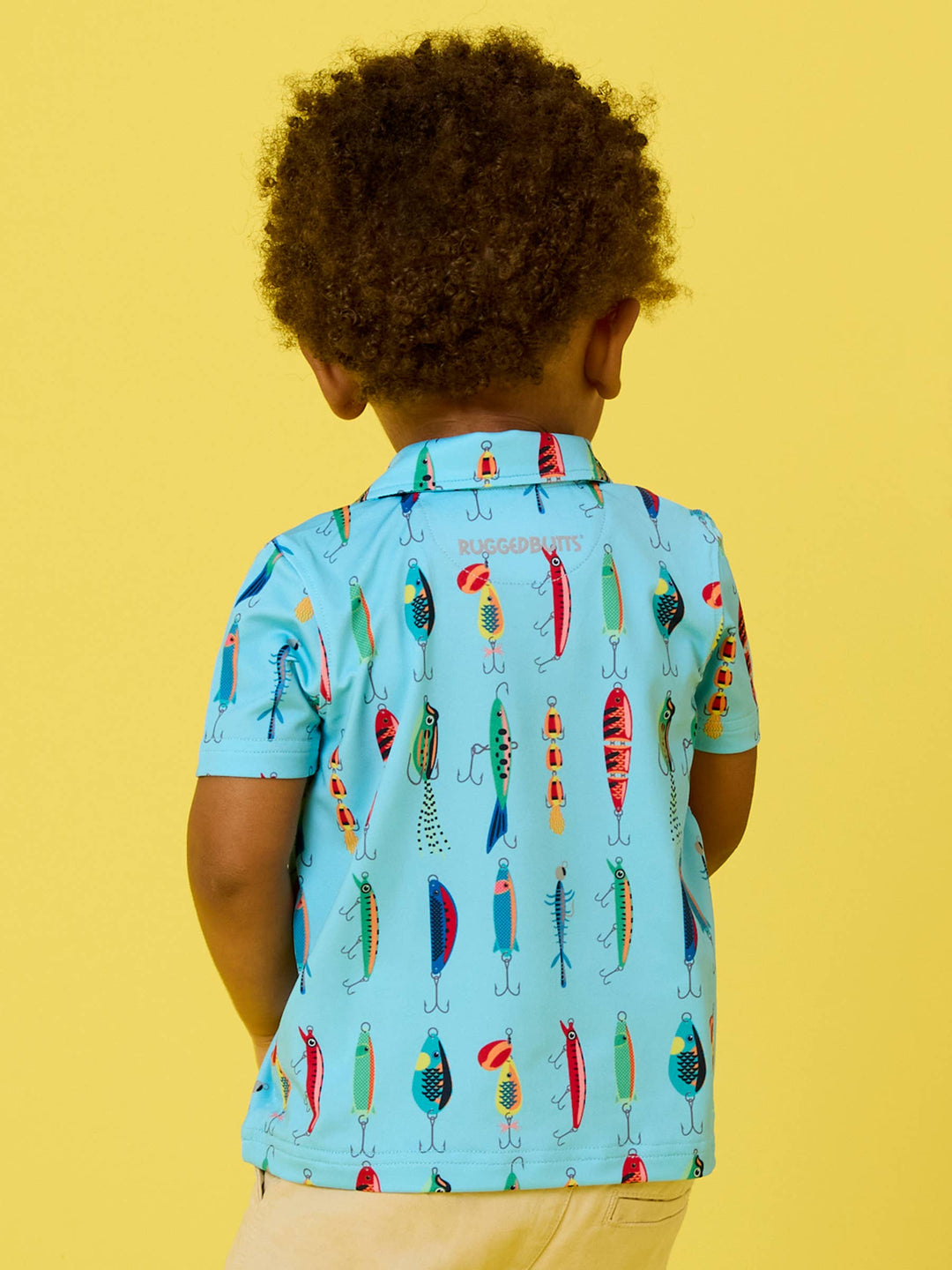 RuffleButts - Boys Gone Fishin Knit Short Sleeve Performance Polo