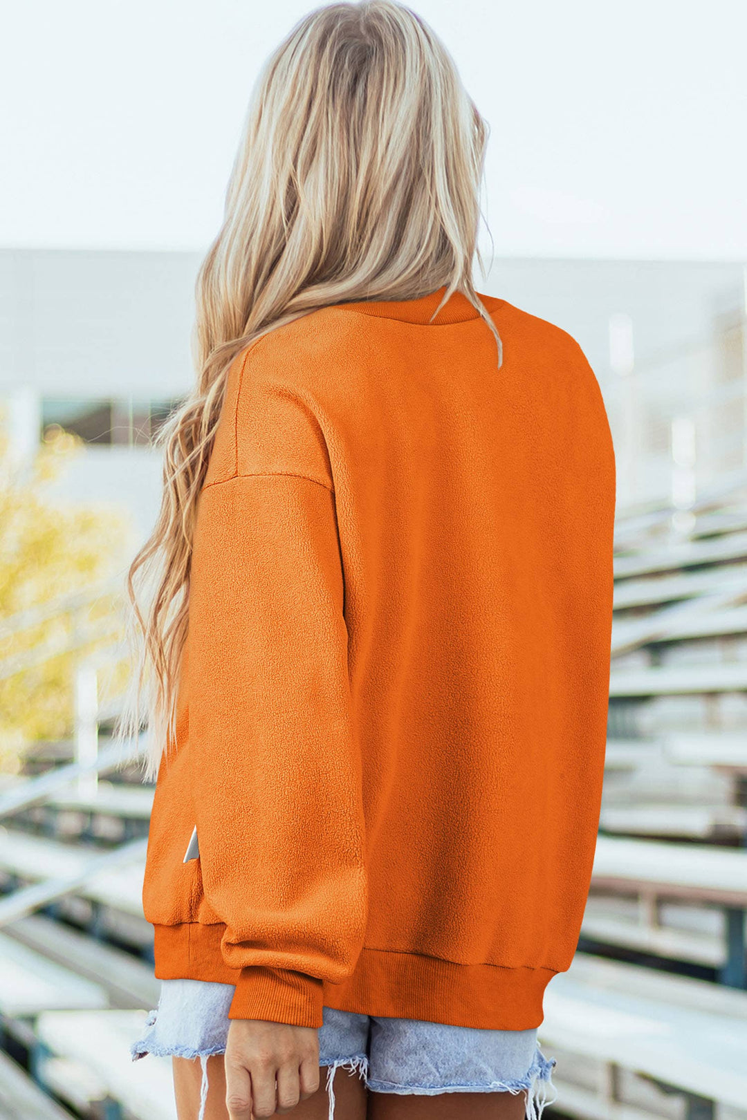 Little Daisy Closet - Pumpkin/Fall Reversible Pullover Mock Neck Sweatshirt