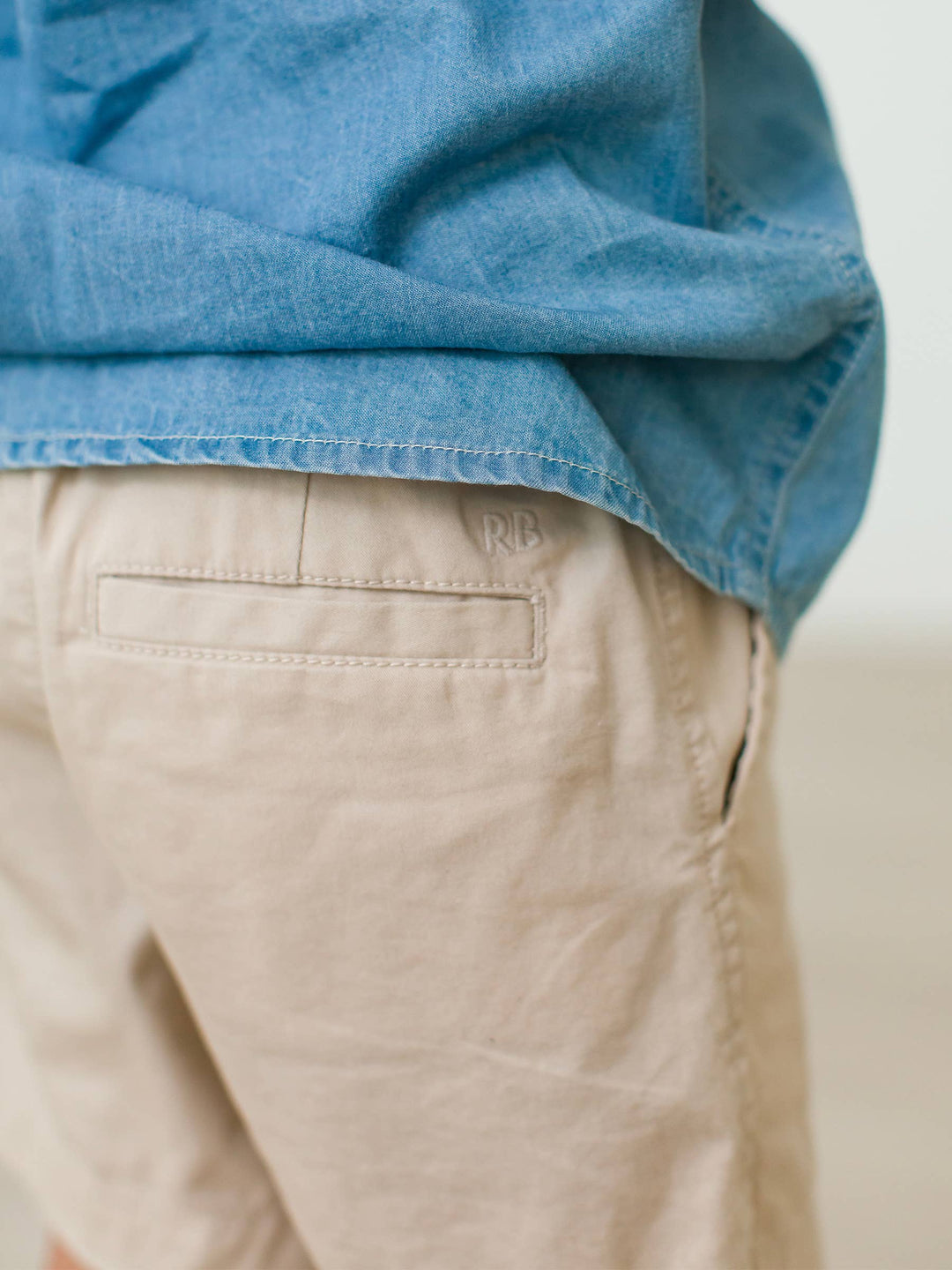 RuffleButts - Boys Khaki Stretch Chino Shorts