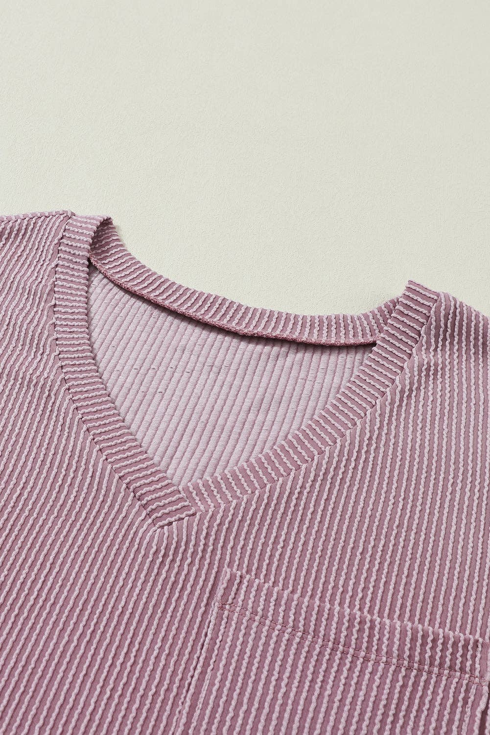 Corded V Neck