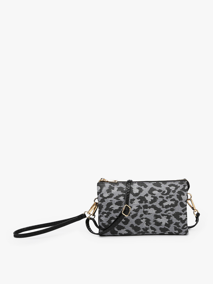 Jen &amp; Co. - Riley Leopard 3 Compartment Crossbody/Wristlet