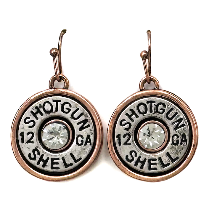 Lunar Deer - Classic Rhinestone Shotgun Shell Dangle Hook Earrings