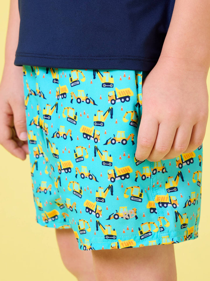 RuffleButts - Boys Under Construction Performance Court Shorts