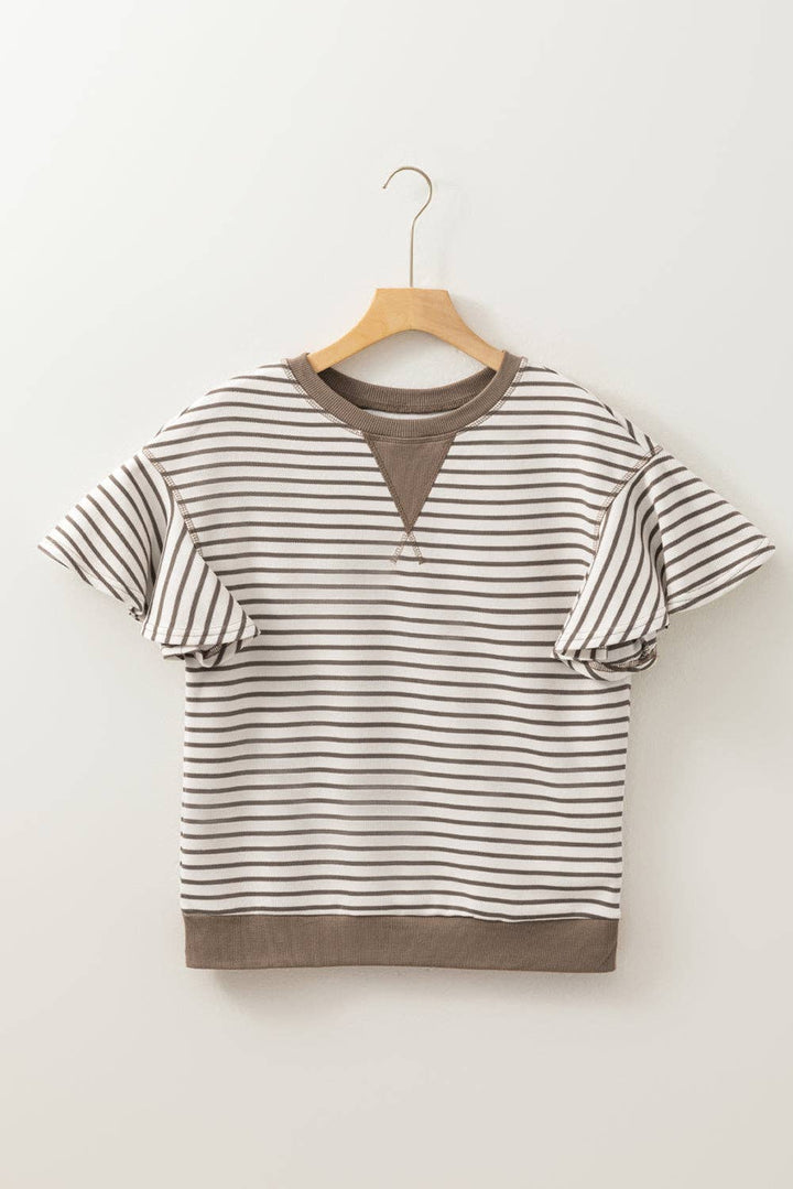 Striped Ruffle Top