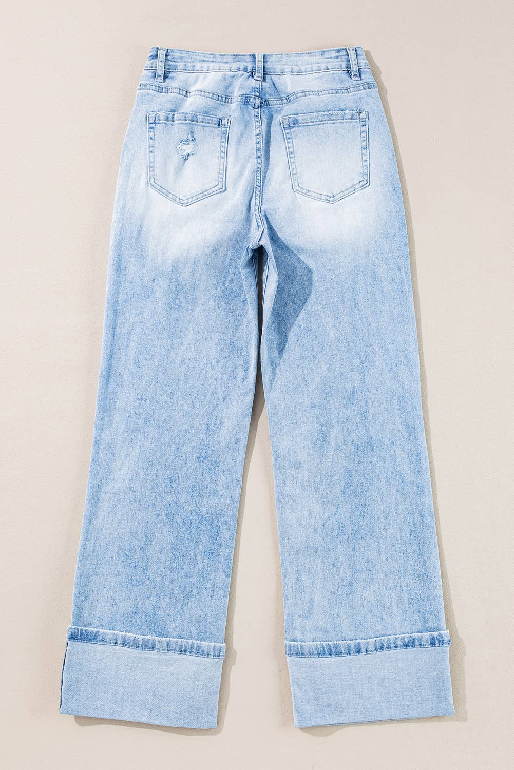 1 the Woman - Light Wash Distressed Flare Jeans