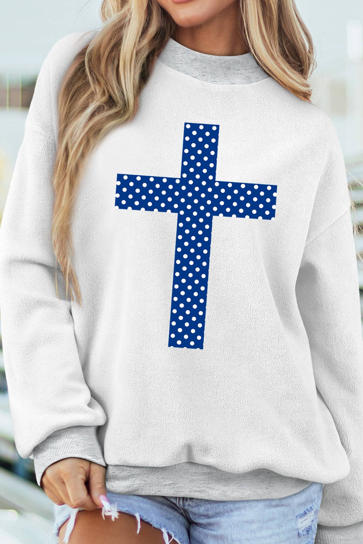 Little Daisy Closet - LDC Polka Dot FAITH Print Mock Neck FAIT Shift Top